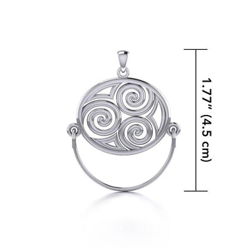 Celtic Triskele Silver Charm Holder Pendant TP921 - Jewelry